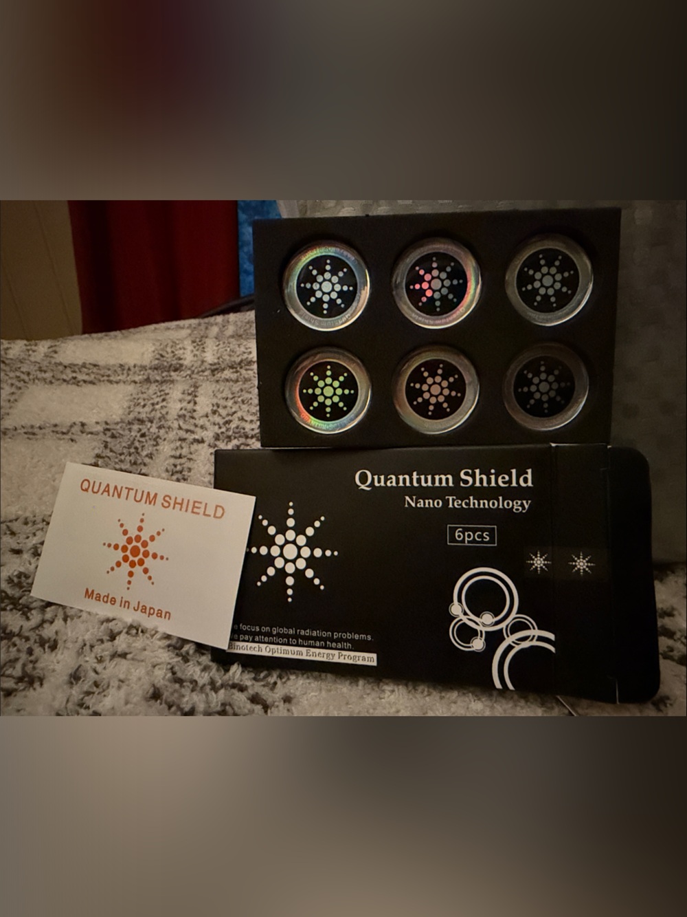 Quantum Shield Nano Technology Phone Stickers - Black with Holographic Accents